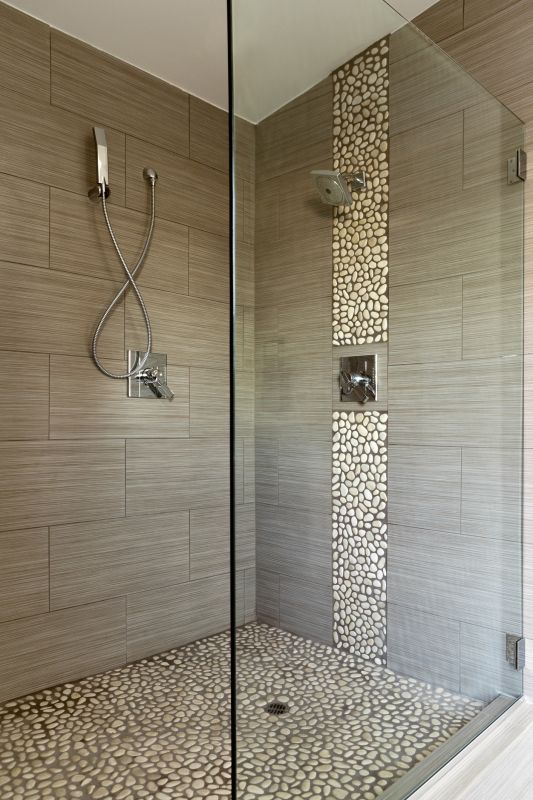 Stylish Shower with Custom Tilework